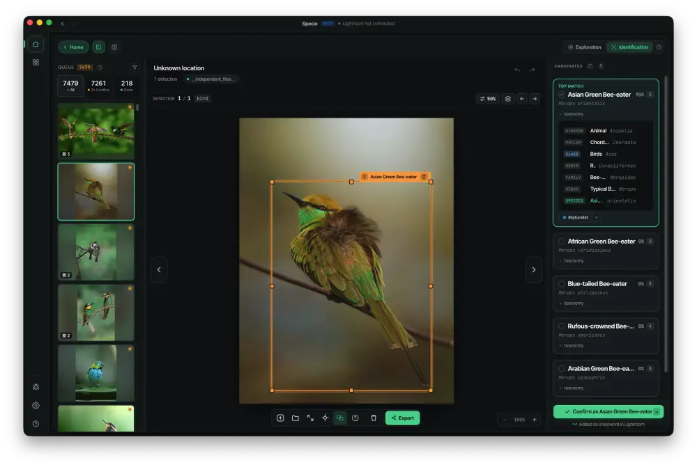 Specio identification studio